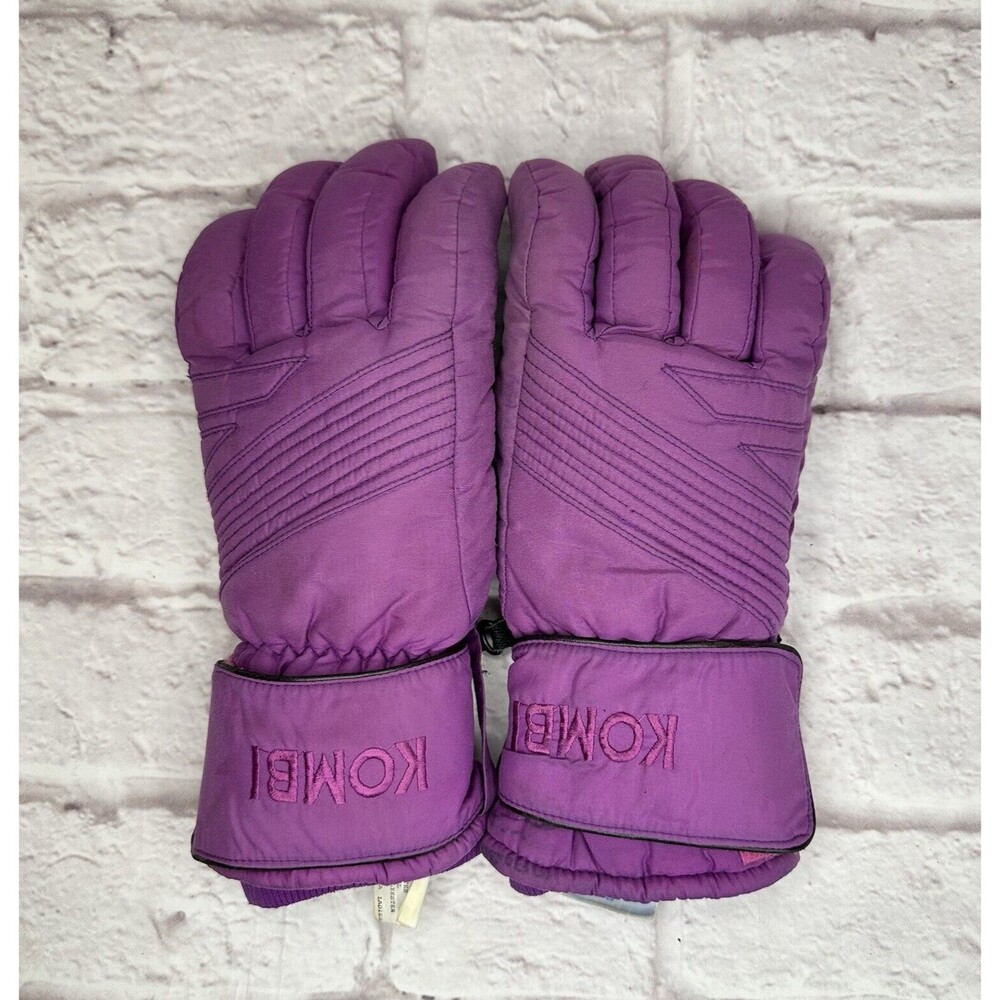 Kombi Vintage Ski Snow Gloves Nylon Leather Women’s Small Adjustable